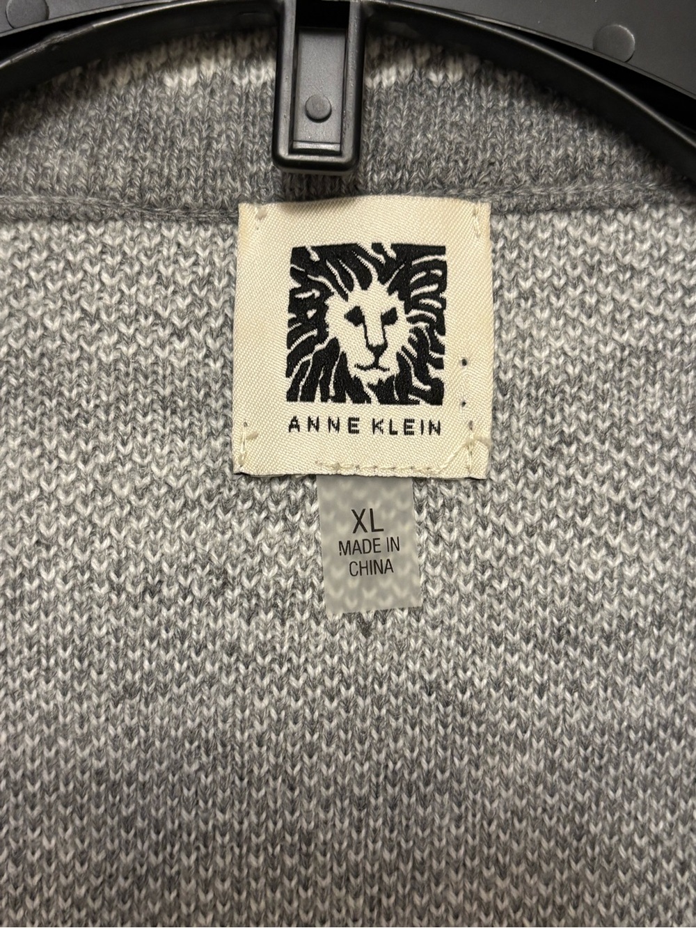 Anne Klein Gray and White Plaid Double-Breasted Jacket Pea Coat size XL - Picture 4 of 10
